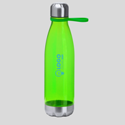 Transparente Sportflasche grün Tampondruck