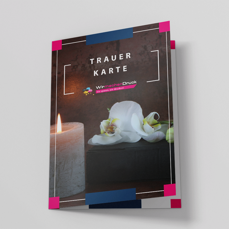 Trauerkarte im Hochformat mit Einbruchfalz und individuellem Druck