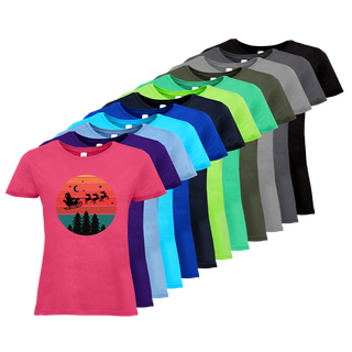 Sortiment T-Shirts mit Standardmotiven bedruckt für Damen mit dem Motiv Weihnachtshimmel