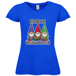 T-Shirt für Damen Budget mit Standmotiv Weihnachtswichtel bedruckt