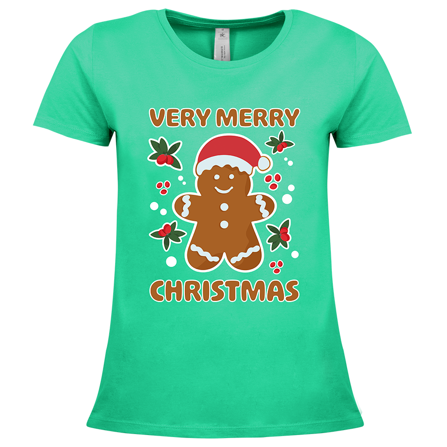 T-Shirt mit Standardmotiv Weihnachten BC Damen Premium mintgrün