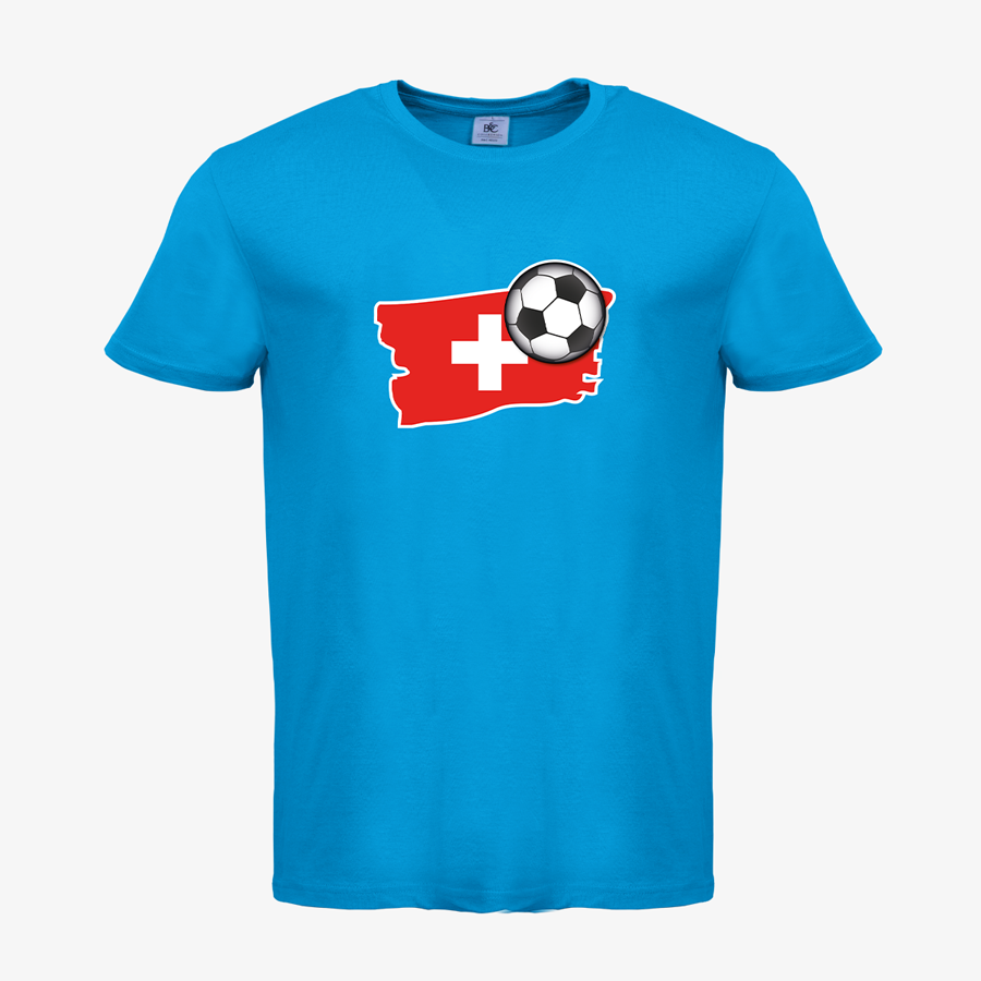 T-Shirt mit Motiv Fussball Schweiz für Herren BC Collection in blau
