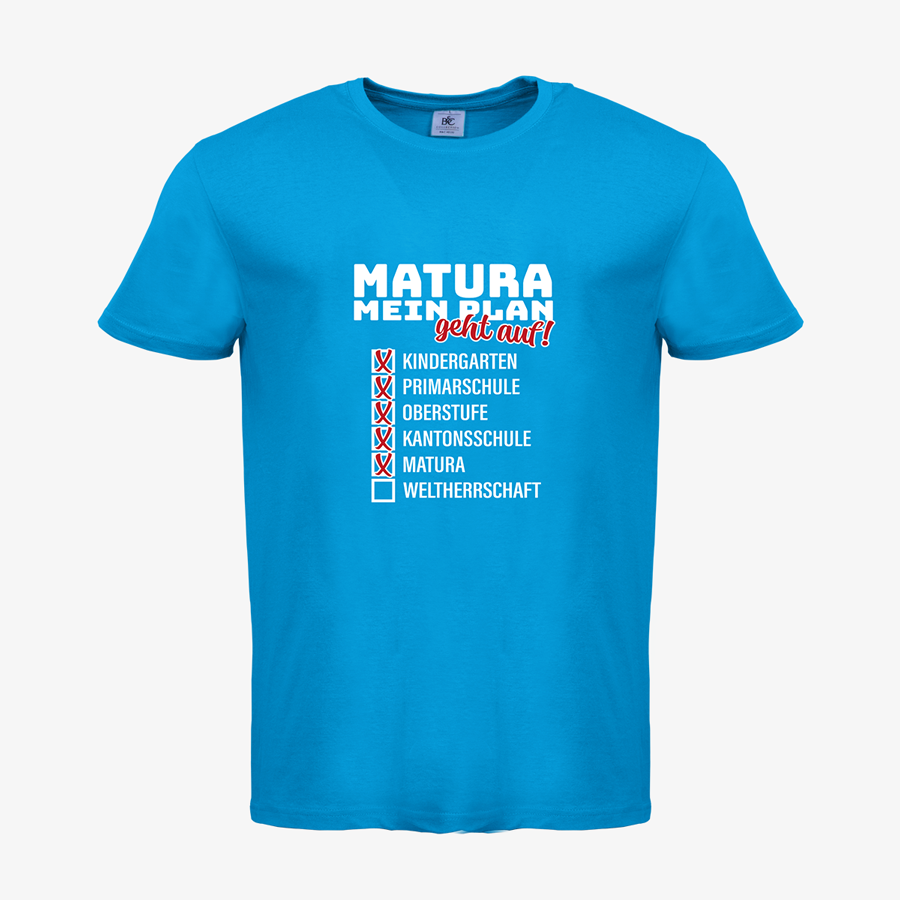 T-Shirt Herren mit Motiv Maturaplan BC Basic in blau