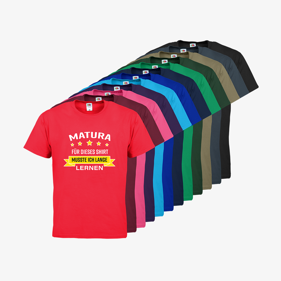 T-Shirt mit Standardmotiv Matura Herren Basic Fruit of the Loom Sortiment