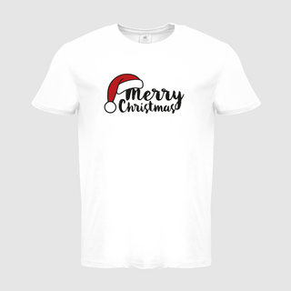 T-Shirt weiss Herren Basic B&C Weihnachten Standardmotiv Merry Christmas