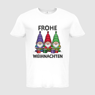 Weisses T-Shirt für Herren Basic mit Standardmotiven Weihnachtswichtel