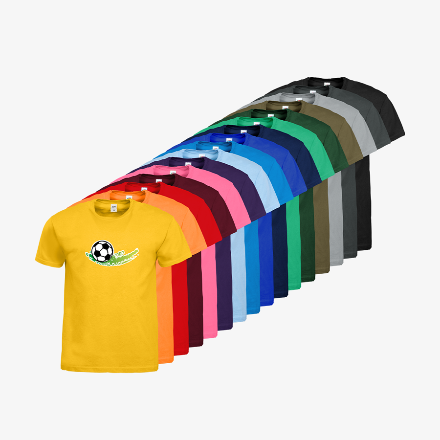 T-Shirts für Herren mit Standardmotiv Fussball Budget Fruit of the Loom Sortiment