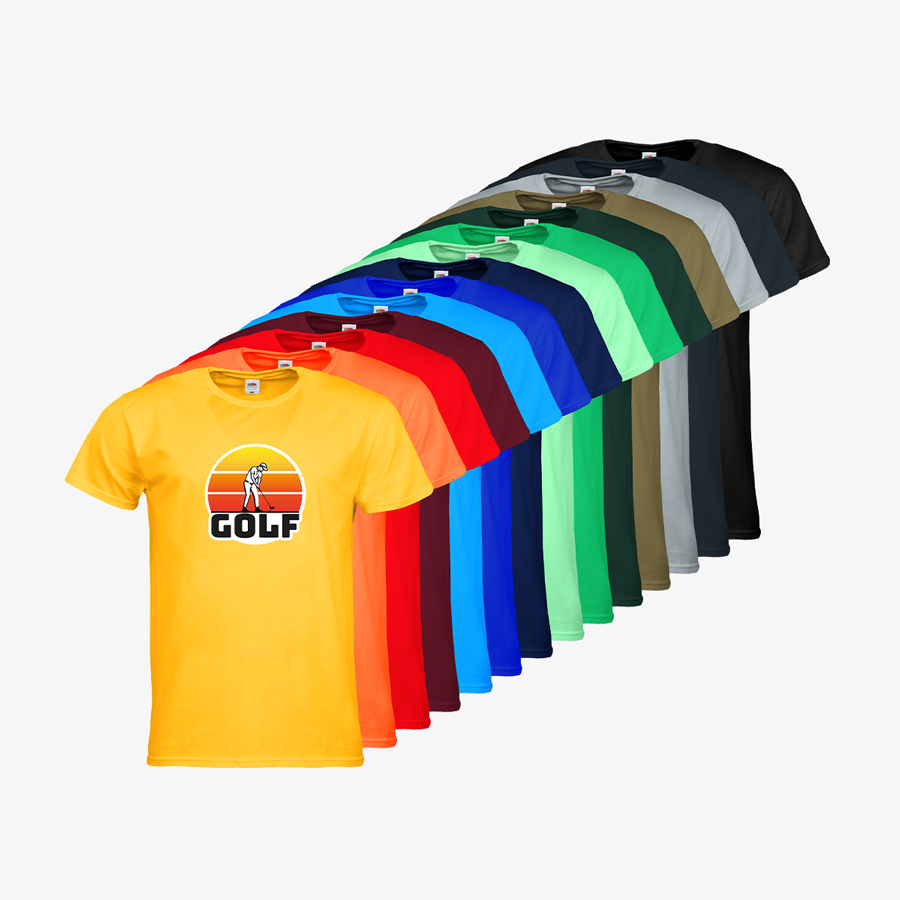 T-Shirts mit Standardmotiv Golfen Herren Fruit of the Loom Sortiment