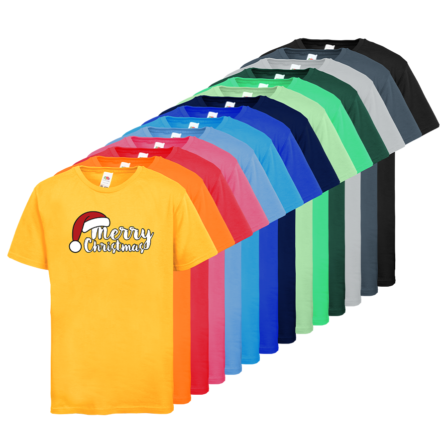 T-Shirts mit Standardmotiven Weihnachten Kinder Fruit of the Loom Premium Sortiment