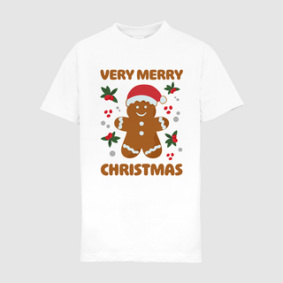 Weisses T-Shirt für Kinder mit Standardmotiven bedruckt Weihnachten Lebkuchen