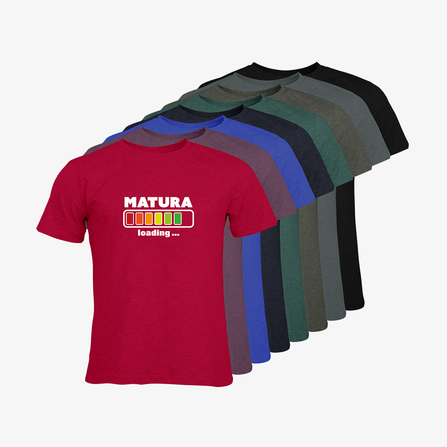 T-Shirts mit Standardmotiv Matura Loading von Russell Organic Sortiment