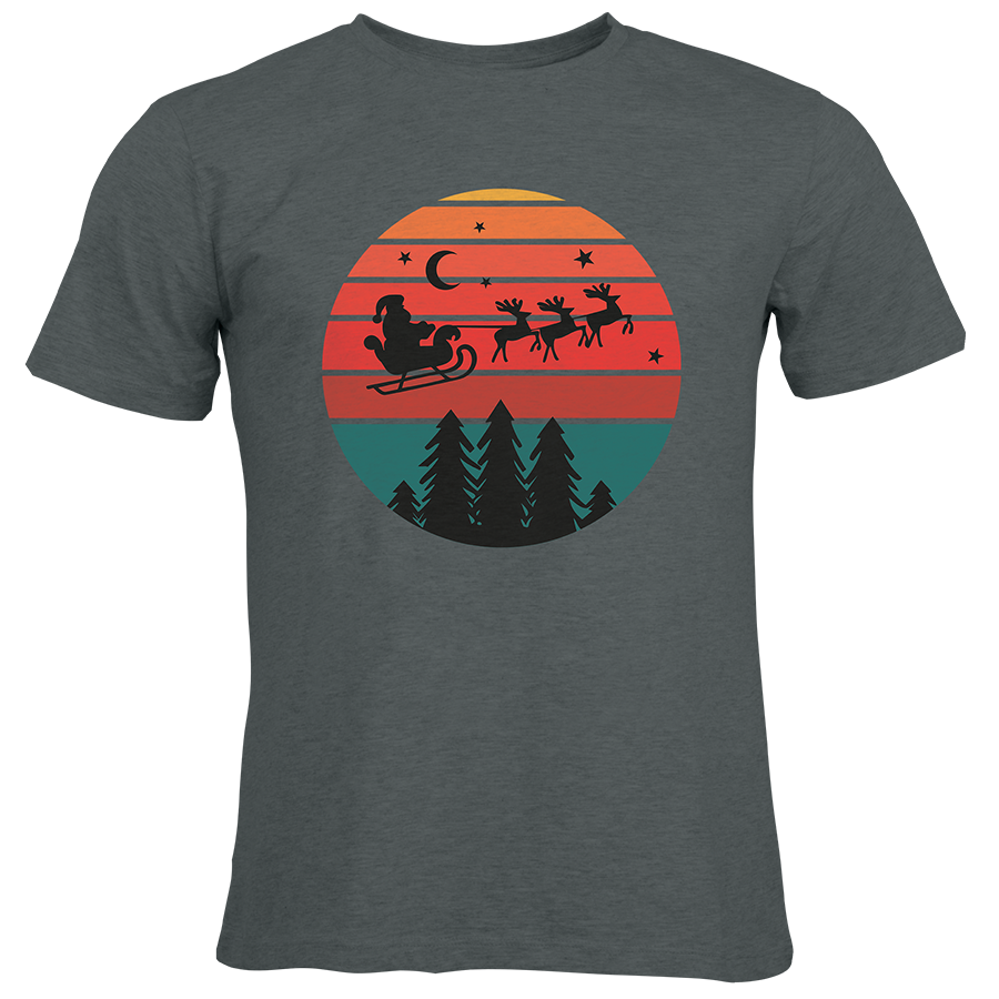 Organic-T-Shirt für Herren von Russell im Weihnachtsdesign mit dem Motiv Weihnachtshimmel