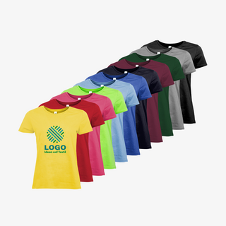 bunte Basic-T-Shirts von B&C für Damen im Siebdruck