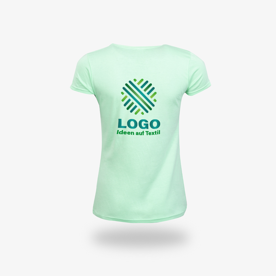 T-Shirt Damen Premium mint Fruit of the Loom Rückseite bedruckt