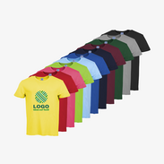 T-Shirts Herren farbig Basic Siebdruck B&C vierfarbig bedruckt Sortiment