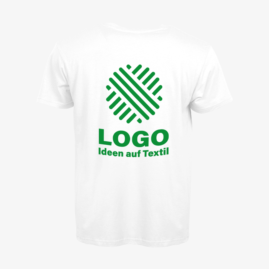 T-Shirt Herren weiss Basic Siebdruck B&C einfarbig bedruckt