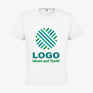 weißes Basic-T-Shirt für Herren von Fruit of the Loom mit 3-farbigem Siebdruckmotiv