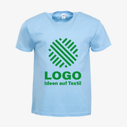 blaues Budget-T-Shirt für Herren von Fruit of the Loom mit 1-farbigem Siebdruckmotiv