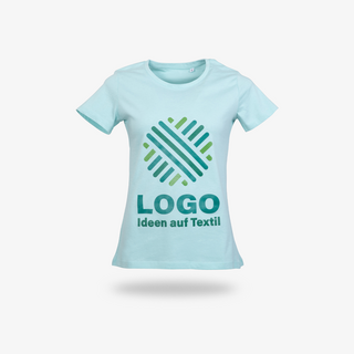 T-Shirt Organic blau Russel Vorderseite bedruckt