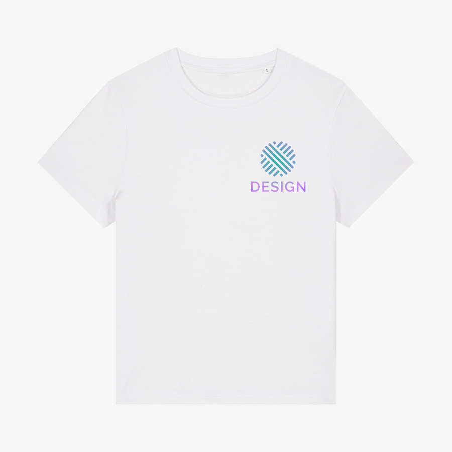 T-Shirt weiss für Damen von Stanley/Stella mit Aufdruck Brust rechts