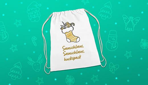 Kreative Weihnachtsideen - Turnbeutel zu Samichlaus