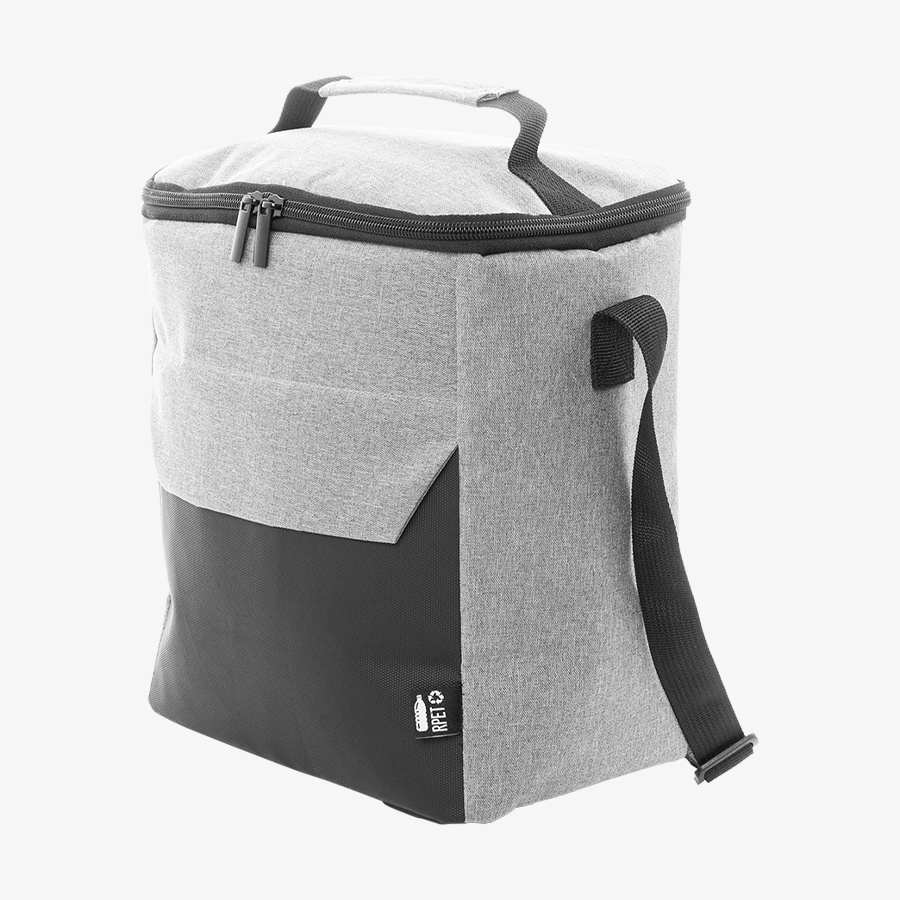 Unbedruckte Picknick-Kühltasche aus RPET, mit Reissverschluss, Tragegriff und Fach