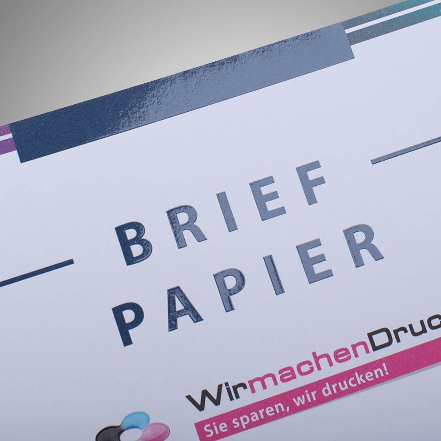 Briefpapier partiell mit UV-Lack bedruckt