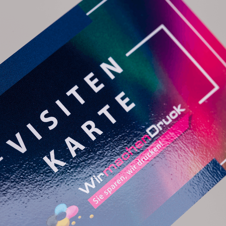 Visitenkarte UV-Lack vollflächig Detail