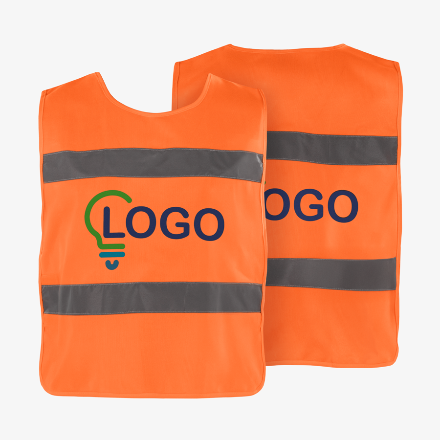 Warnschutzponcho Kinder neonorange beidseitig bedruckt im Digitaldruck