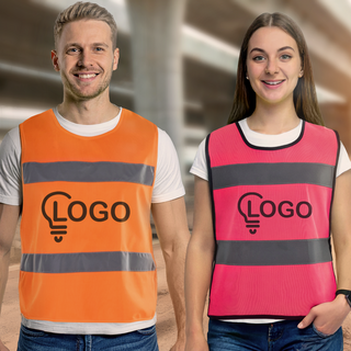 Unisex-Warnschutzponchos in Neonorange und Neonpink Siebdruck