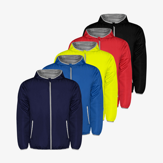 Mehrere Unisex-Windbreaker in verschiedenen Farben, Roly-Markenware für Erwachsene