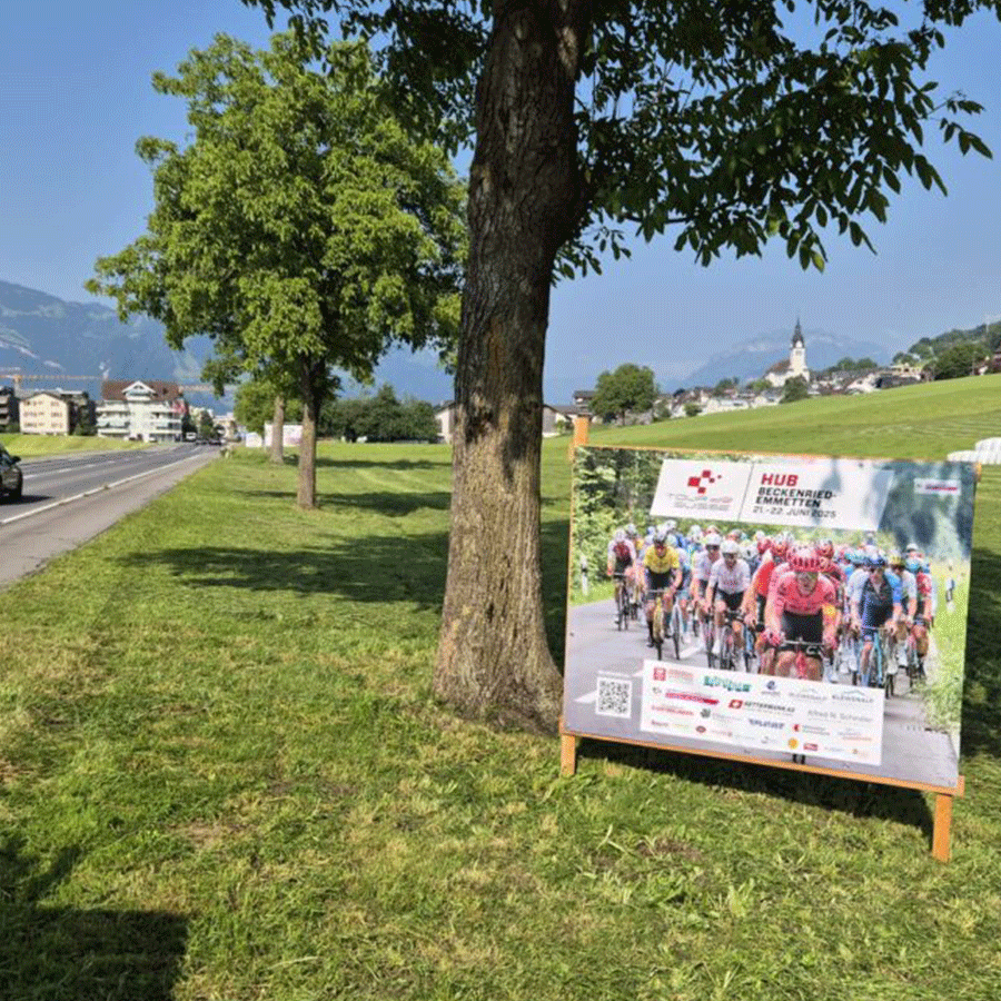WIRmachenDRUCK Blache Ortseingang 2 Sponsoring Tour de Suisse 2025