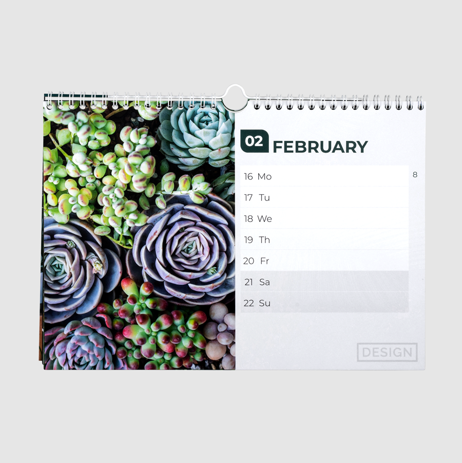 Wochenkalender DIN A4 im Querformat, hochwertig und vollfarbig bedruckt