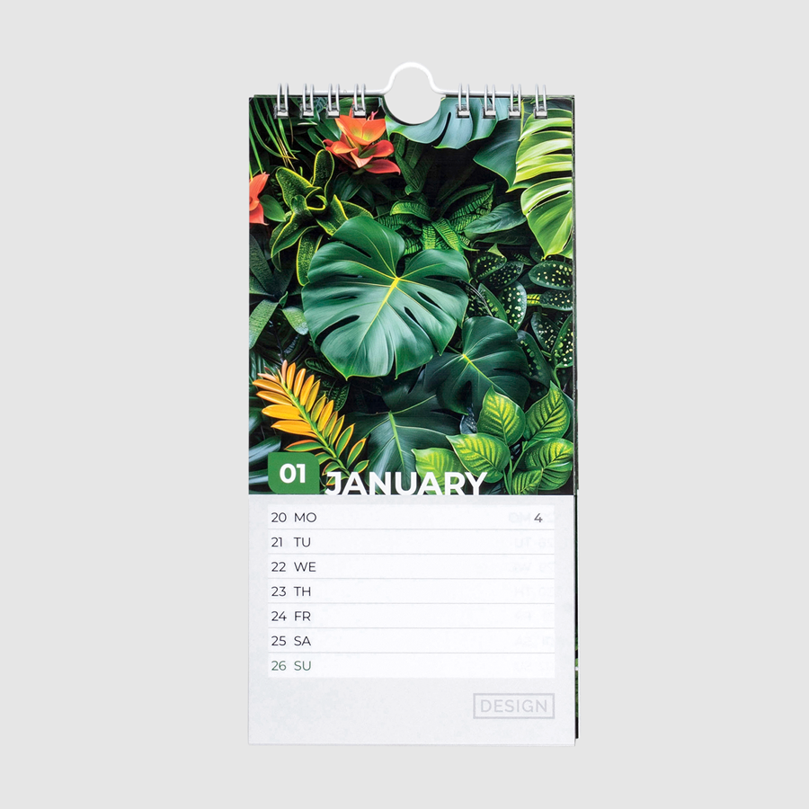 Wochenkalender DIN lang hoch mit vollfarbigem Druck im Wunschdesign