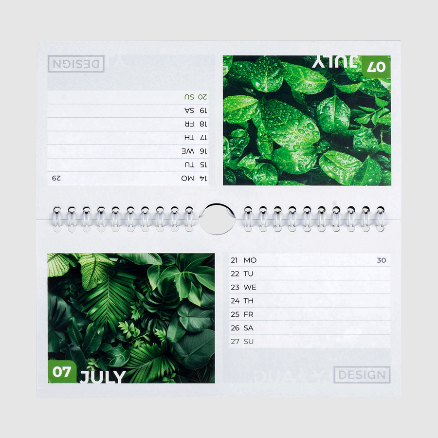 Wochenkalender DIN lang quer mit Spiralbindung, beidseitig mit Wunschmotiv bedruckt