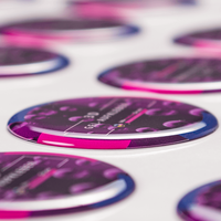 3D Gel Aufkleber kreisrund konturgeschnitten, Violett