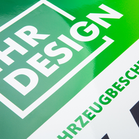 3D-Fahrzeugfolie Premium (rund) bedruckt, mit Glanzlaminat