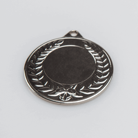 Silber Medaillen mit Gravur,  Lorbeerkranz Motiv, liegend