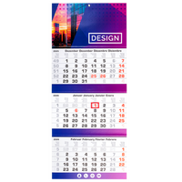 3-Monatskalender (Mehrblock), 30 x 70 cm (5/0-farbig CMYK + 1 Sonderfarbe)