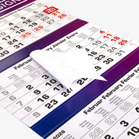 3-Monatskalender (Mehrblock), 33 x 70 cm (4/0-farbig), Kalenderblock