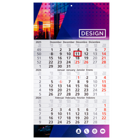 3-Monatskalender mit individuell bedrucktem Kopf- und Fußteil (6/0-farbig CMYK + 2 Sonderfarben)