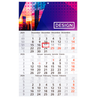 3-Monatskalender mit individuell bedrucktem Kopfteil (5/0-farbig CMYK + 1 Sonderfarbe)