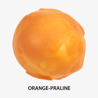 Fünfer Pralinenset, Orange-Praline Detail