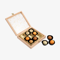 9er-Pralinenbox (alkoholfrei) im Geschenkbox aus Holz