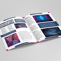 Abizeitung mit Klebebindung, Zeitung aufgeschlagen, Innenseiten sichtbar, Fotorealistischer Druck