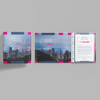 Aktenordner, farbig bedruckt, aufgeklappt, Stadt Motiv