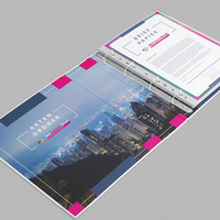 Aktenordner, farbig bedruckt, aufgeklappt, Stadt Motiv