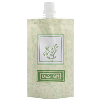 Aluminium-Standbodenbeutel 8 x 13 x 5 cm mit individuellem Boden und Ausgießer, 4-farbig bedruckt