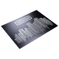 Aluminiumverbundplatte schwarz gebürstet, rechteckig, 1-farbig weiß