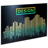 Aluminiumverbundplatte schwarz gebürstet, rechteckig, 4-farbig + weiß hinterlegt